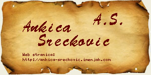 Ankica Srećković vizit kartica